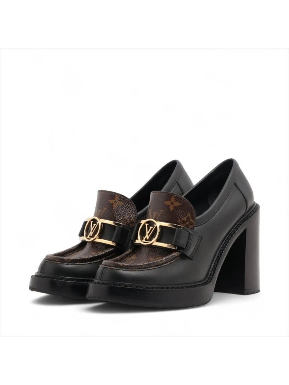 Louis Vuitton Monogram LV Circle Academyline Leather Heels
